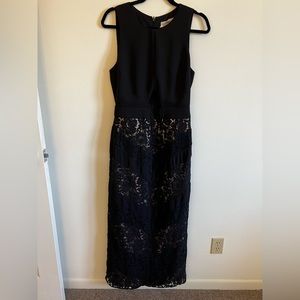 Fame and Partners Keyhole Chevron Lace Gown